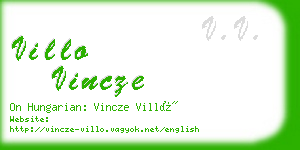 villo vincze business card